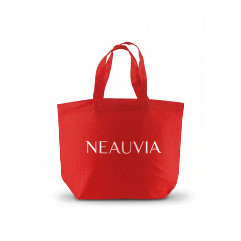 Mini shopper rossa di tela a marchio Neauvia