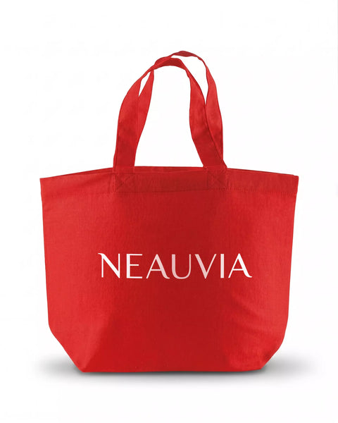 Mini shopper rossa di tela a marchio Neauvia